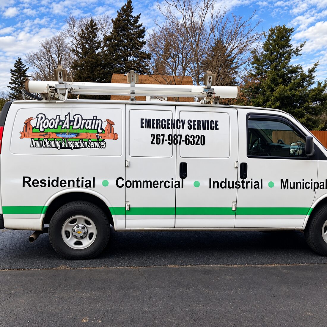 Root-A-Drain drain cleaning van in Bristol, PA